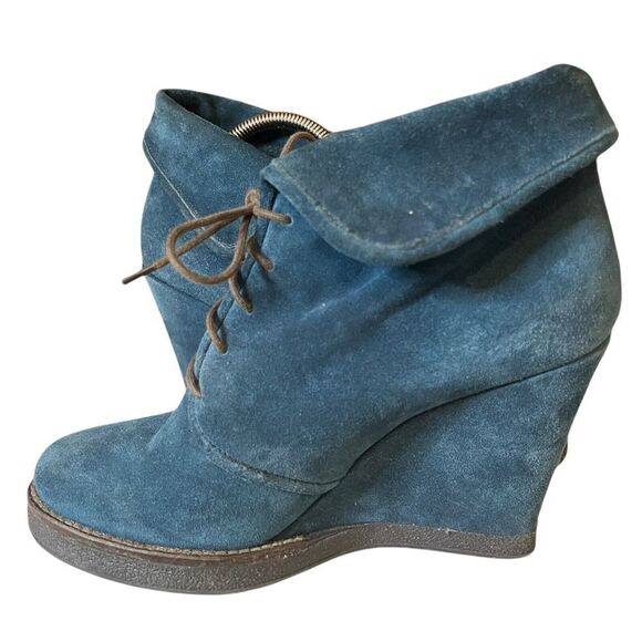 United Colors of Benetton Blue Suede Booties Size 8.5 US, 39 EU - Picture 2 of 4